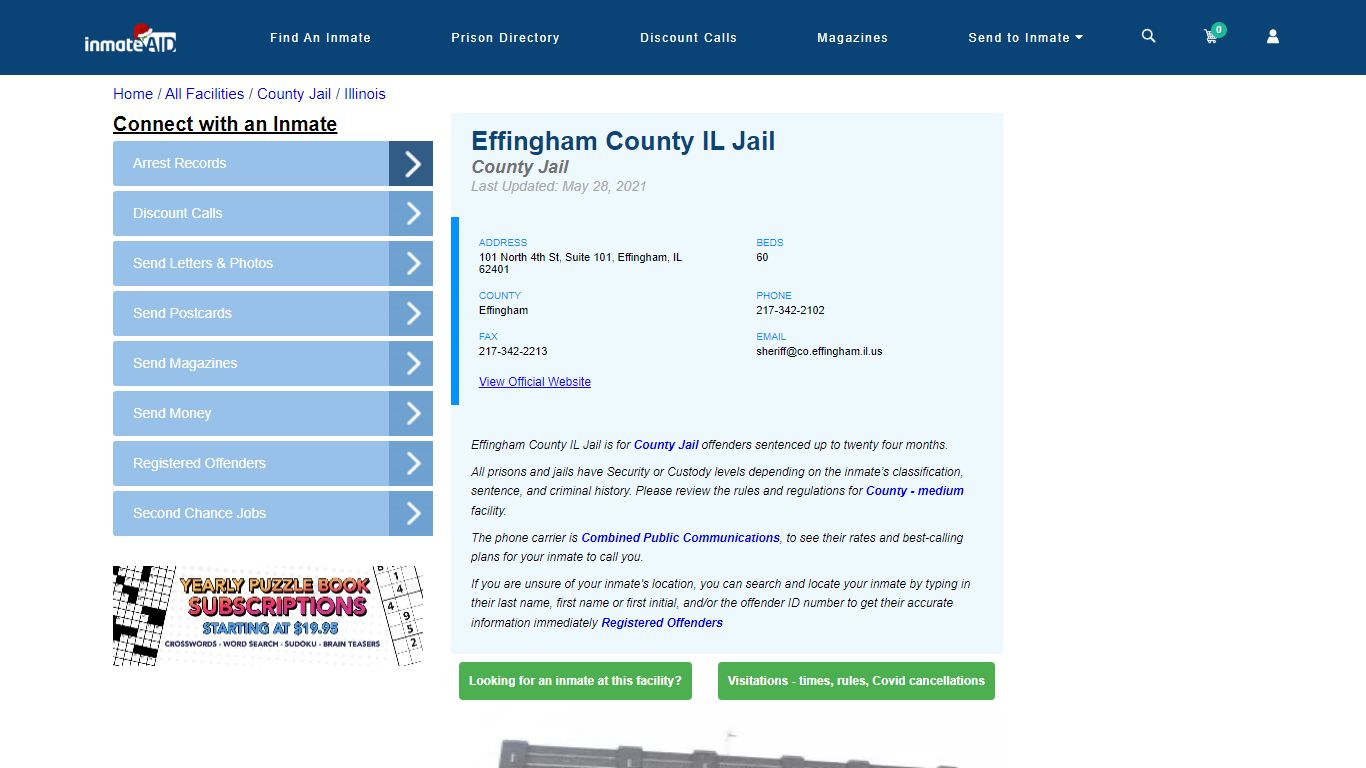 Effingham County IL Jail - Inmate Locator - Effingham, IL